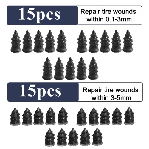 30Pcs Universal Tire Repair Kit – Rubber Puncture Plugs for Cars, Motorcycles & Trucks – Fast Self-Sealing Fix for Holes 0.1-5mm