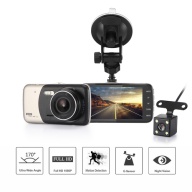 Dual Lens 1080P Dash Camera Car DVR with Night Vision & G-Sensor – Front & Rear View Recorder for 12V Vehicles