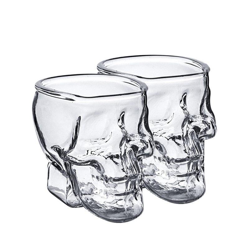Skull-Themed Glasses (2-Piece Set): Unique Drinkware for Skull Lovers