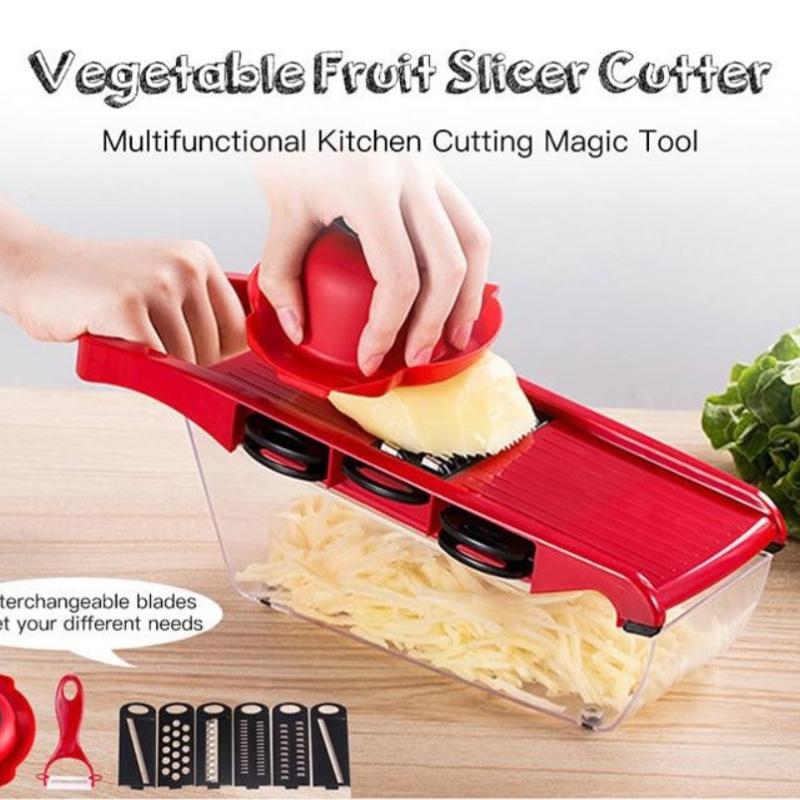 Multi-Functional Stainless Steel 6-Blade Vegetable Slicer