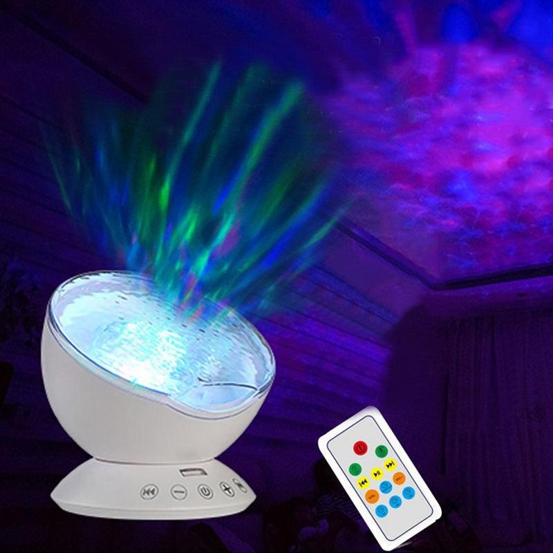 Tranquil Ocean Wave LED Projector Lights Speaker with Remote Control