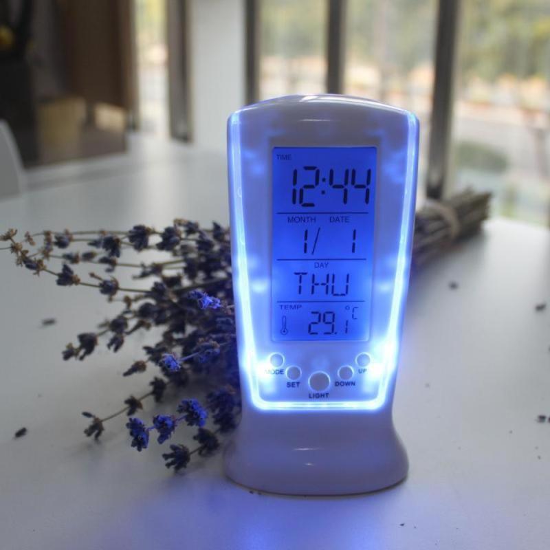 Modern LED Clear Design Digital Alarm Clock with Calendar and Temperature Display