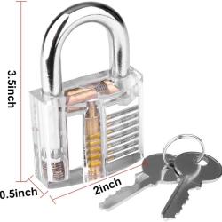 Orange Lock Picking Practice Kit - Tools with 1/2/3/4 Transparent Padlocks for Unlocking Skills Enhancement