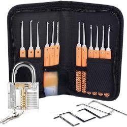 Orange Lock Picking Practice Kit - Tools with 1/2/3/4 Transparent Padlocks for Unlocking Skills Enhancement