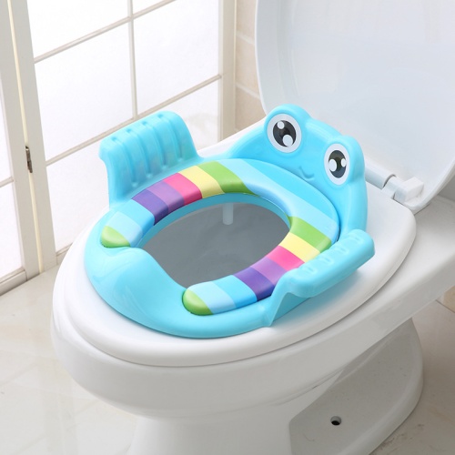 Portable Baby Potty Training Seat - Comfortable Soft Cushion for Toddlers (Ages 1-6) - Non-Slip & Safe Blue Frog Design
